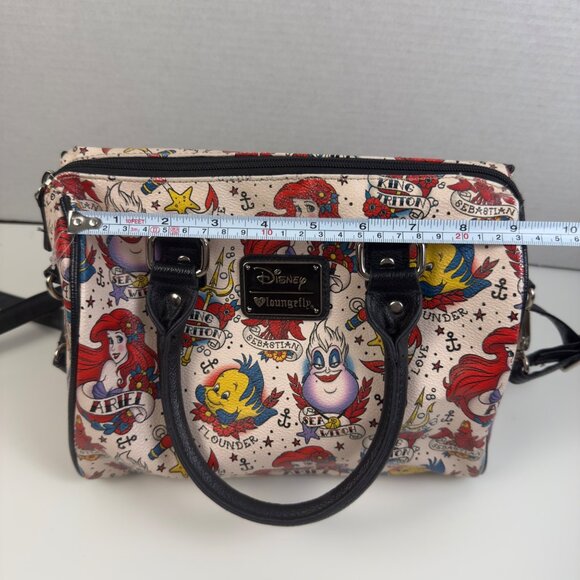 Loungefly The Little Mermaid Crossbody Satchel Purse Disney Tattoo Graffiti - Picture 11 of 13